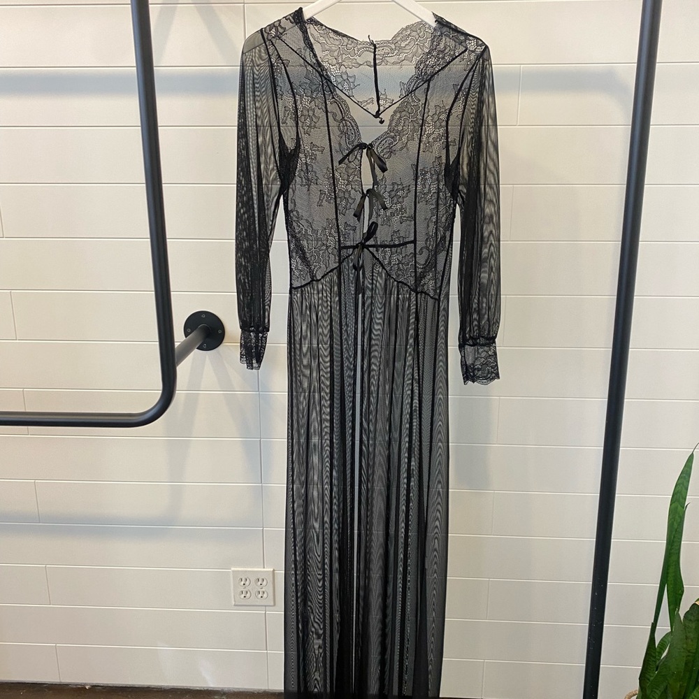 Black lace coquette cardigan